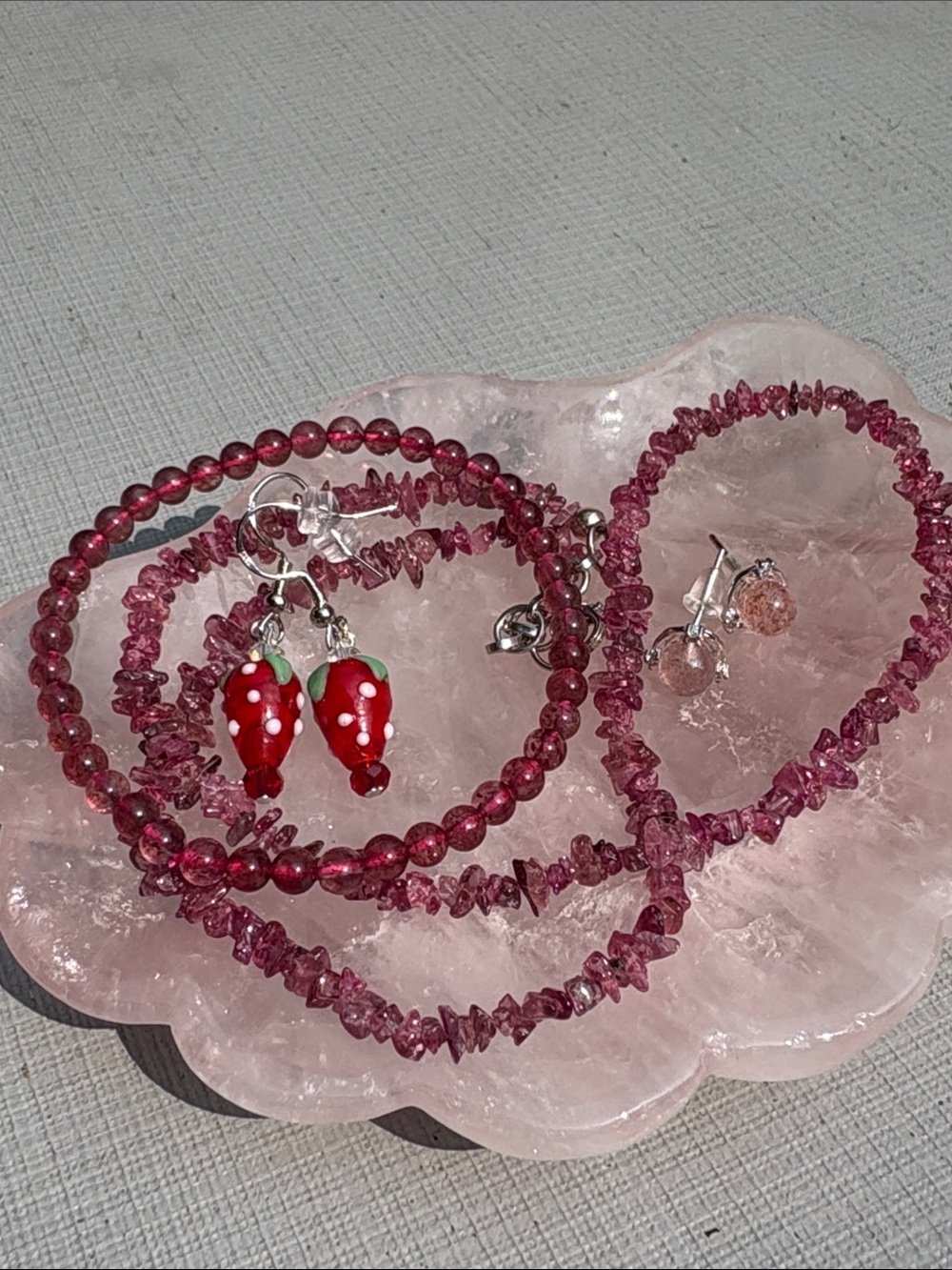 Strawberry quartz jewelry